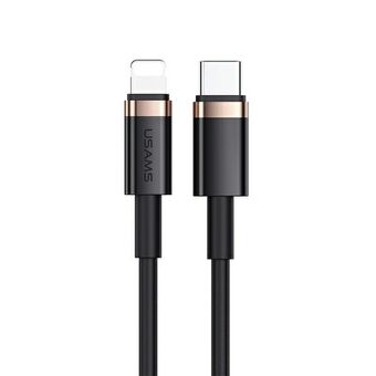 USAMS-kabel U63 USB-C for Lightning 1,2m 20W PD Fast Charge svart / svart SJ484USB01 (US-SJ484)
