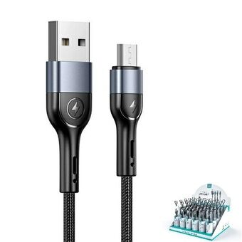 USAMS U55 2A mikro USB-kabel, 1 stk. for sett U55 svart / svart 1m SJ450ZJ01 (US-SJ450) SJ450USBSG01