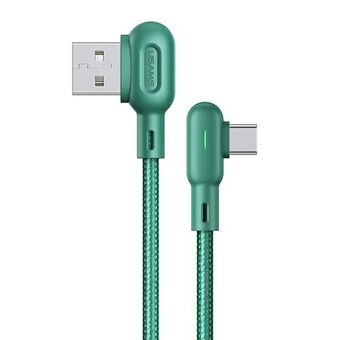 USAMS U57 USB-C vinklet kabel 1,2m 2A grønn/grønn SJ457USB02 (US-SJ457)