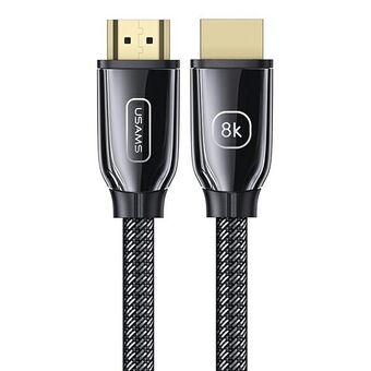 USAMS-kabel HDMI - HDMI 2.1 U67 2m 8K svart / svart Ultra HD SJ497HD01 (US-SJ497)
