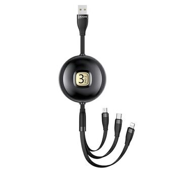 USAMS-kabel U69 3i1 1m svart / svart (lyn / microUSB / USB-C) SJ508USB01 (US-SJ508)