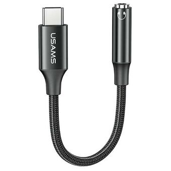 USAMS AU16-adapter USB-C - jack 3.5mm DAC czarny/svart SJ599YPTC01 (US-SJ599)