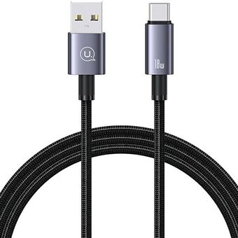 USAMS USB til USB-C-kabel 3A 1,2m Rask lading, stål/tarnish SJ663USB01 (US-SJ663)