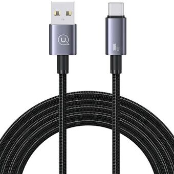USAMS kabel USB til USB-C 3A 2m rask lading, i stål/tarnish SJ666USB01 (US-SJ666)