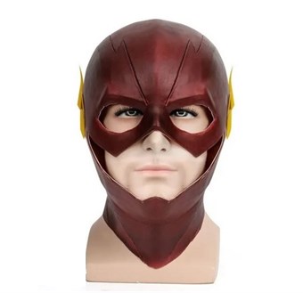 Masca Flash Cosplay Barry Allen Full Face Latex Mask - Halloween Party - Voksen
