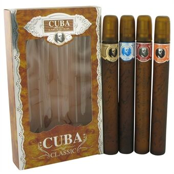 Cuba Red by Fragluxe - Gift Set -- Cuba Variety Set includes All Four 1.15 oz Sprays, Cuba Red, Cuba Blue, Cuba Gold and Cuba Orange - for menn