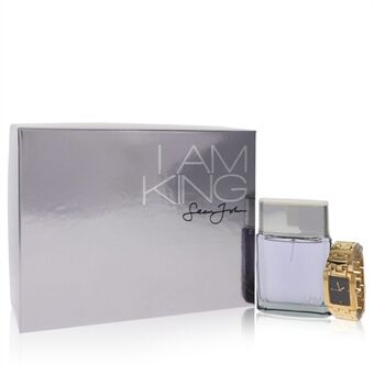 I Am King by Sean John - Gift Set -- 3.4 oz Eau De Toilette Spray + Watch - for menn