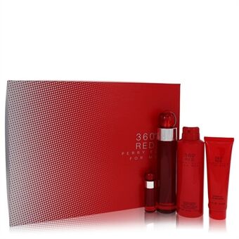 Perry Ellis 360 Red by Perry Ellis - Gift Set -- 3.4 oz Eau De Toilette Spray + .25 oz Mini EDT Spray + 6 oz Body Spray + 3 oz Shower Gel - for menn