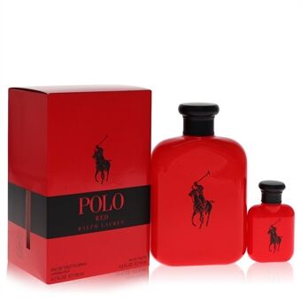 Polo Red by Ralph Lauren - Gift Set -- 4.2 oz Eau De Toilette Spray + 0.5 oz Mini EDT - for menn