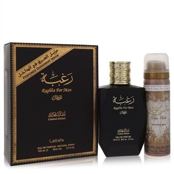 Lattafa Raghba Man by Lattafa - Eau De Parfum Spray plus 1.7 oz Deodorant Spray 100 ml - for menn