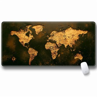 Stor musematte med verdenskart - 30 x 80 x 3 cm - Gold Edition