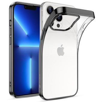 iPhone 13 Pro Max - Gjennomsiktig deksel med sort metallisk kant