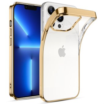 iPhone 13 Pro Max - Gjennomsiktig deksel med gull metallisk kant