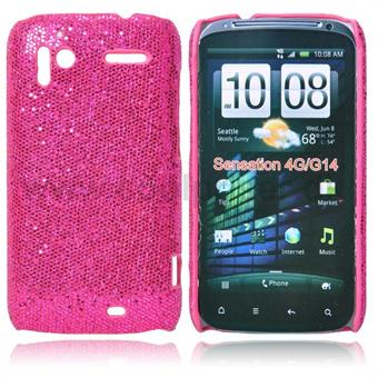 Skinnende hardt deksel til HTC Sensation G14 (rosa)