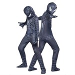 Spiderman Black Tight Costume - Barn - Inkl. Drakt + Maske - Stor - 120-130 cm