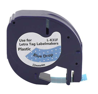 Dymo LetraTag-etikett blå prikker 12 mm × 4M (L-K31F)