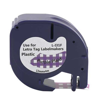 Dymo LetraTag-etikett Lilla Plaid 12mm × 4M (L-I31F)