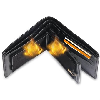 Flame Wallet - Magic Trick - Svart