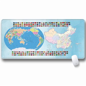 Stor musematte med verdenskart & globus - 30 x 80 x 3 cm