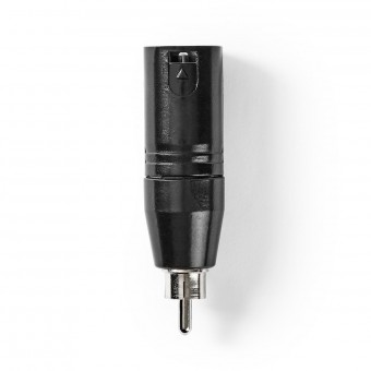 XLR-adapter | XLR 3-pins hann | RCA Hanstik | Forniklet | Bare | Metall | Svart | 1 stk. | Plastpose