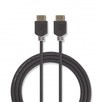 Høyhastighets HDMI™-kabel med Ethernet | HDMI™-kontakt | HDMI™-kontakt | 4K@60Hz | 18 Gbps | 1,00 m | Runde | PVC | Antrasitt | Plastpose