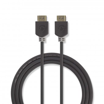 Høyhastighets HDMI™-kabel med Ethernet | HDMI™-kontakt | HDMI™-kontakt | 4K@60Hz | 18 Gbps | 2,00 m | Runde | PVC | Antrasitt | Plastpose