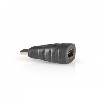 HDMI™-adapter | HDMI™ Mini-kontakt | HDMI™ Kvinne | Gullbelagt | Bare | ABS | Antrasitt | 1 stk. | Eske
