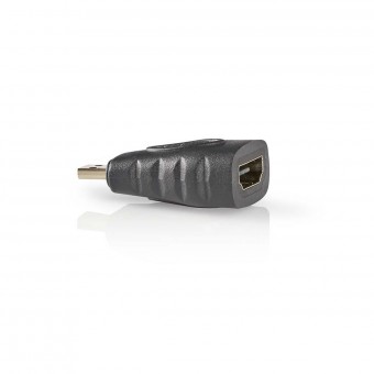 HDMI™-adapter | HDMI™ mikrokontakt | HDMI™ Kvinne | Gullbelagt | Bare | ABS | Antrasitt | 1 stk. | Vindu boks