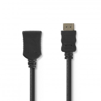 Høyhastighets HDMI™-kabel med Ethernet | HDMI™-kontakt | HDMI™ Kvinne | 4K@30Hz | 10,2 Gbps | 3,00 m | Runde | PVC | Svart | Plastpose