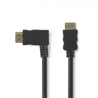 Høyhastighets HDMI™-kabel med Ethernet | Venstre hektet HDMI ™-kontakt | HDMI™-kontakt | 4K@30Hz | 10,2 Gbps | 1,50 m | Runde | PVC | Svart | Plastpose