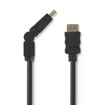 Høyhastighets HDMI™-kabel med Ethernet | Dreibar HDMI ™-kontakt | HDMI™-kontakt | 4K@30Hz | 10,2 Gbps | 1,50 m | Runde | PVC | Svart | Plastpose