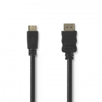 Høyhastighets HDMI™-kabel med Ethernet | HDMI™-kontakt | HDMI™ Mini-kontakt | 4K@30Hz | 10,2 Gbps | 1,50 m | Runde | PVC | Svart | Plastpose