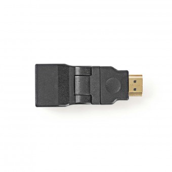 HDMI™-adapter | HDMI™-kontakt | HDMI™ Kvinne | Gullbelagt | Sving | ABS | Svart | 1 stk. | Plastpose