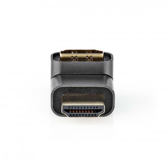 HDMI™ Adapter | HDMI ™ -kontakt / HDMI™ Han | HDMI™ Hun / HDMI™ Output | Gull belagt | Vinklet 270° | Aluminium | Gun Metal Grå | 1 stk. | Deksel Vindusboks
