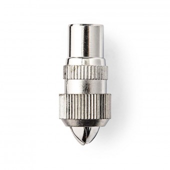IEC (Coax) Plugg | Bare | Han | Forniklet | 75 Ohm | Skrue | Kabeldiameter: 7,0 mm | Metall | Sølv | 2 stk. | Plastpose