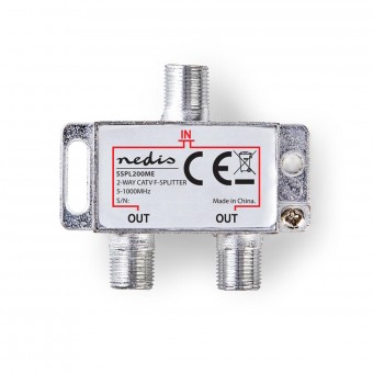CATV splitter | 5 - 1000 MHz | Tap av innsetting: 4,2 dB | Antall utganger: 2 | 75 Ohm | Sink