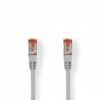 Cat 6 kabel | RJ45 hann | RJ45 hann | S/FTP | 10,0 m | Runde | LSZH / PVC | Grå | Eske