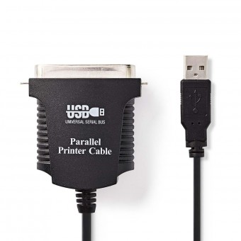Parallell kabel | USB-A hann | Centronics 36-pins hann | Forniklet | 2,00 m | Runde | PVC | Plastpose