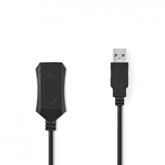 Aktiv USB-kabel | USB 1.1 / USB 2.0 | USB-A hann | USB-A hunn | 480 Mbps | 10,0 m | Runde | Forniklet | PVC | Kobber | Plastpose