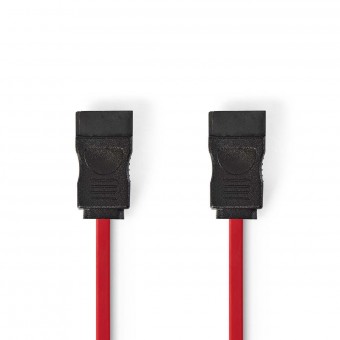 SATA-kabel | 3 Gbps | SATA 7-pins hunn | SATA 7-pins hunn | PVC | 0,50 m | Flat | PVC | Rød | Plastpose