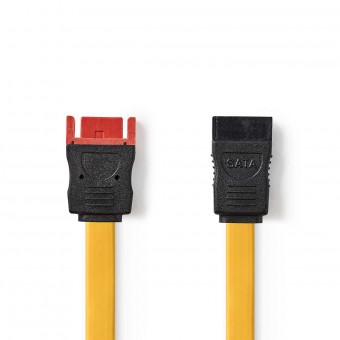 SATA-kabel | 6 Gbps | SATA 7-pins hunn | SATA 7-pins hann | PVC | 0,50 m | Flat | PVC | Gul | Plastpose