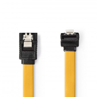 SATA-kabel | 6 Gbps | SATA 7-pins hunn | SATA 7-pins hunn | PVC | 0,50 m | Flat | PVC | Gul | Plastpose