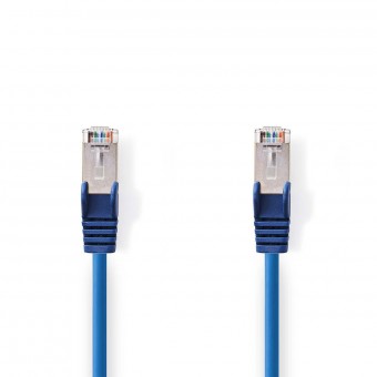 Cat 5e kabel | SF/UTP | RJ45 hann | RJ45 hann | 0,30 m | Runde | PVC | Blå | Plastpose