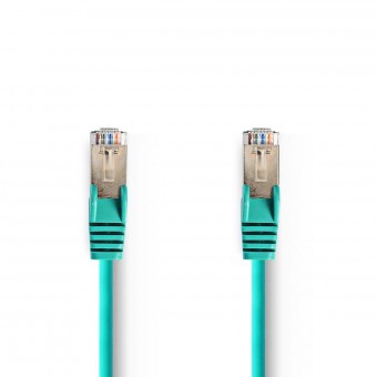 Cat 5e kabel | SF/UTP | RJ45 hann | RJ45 hann | 20,0 m | Runde | PVC | Grønn | Plastpose