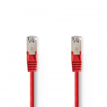 Cat 5e kabel | SF/UTP | RJ45 hann | RJ45 hann | 10,0 m | Runde | PVC | Rød | Plastpose