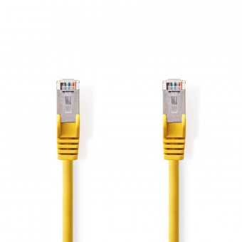 Cat 5e kabel | SF/UTP | RJ45 hann | RJ45 hann | 1,00 m | Runde | PVC | Gul | Plastpose