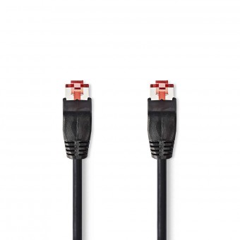Cat 6 kabel | RJ45 hann | RJ45 hann | U/UTP | 30,0 m | Runde | PVC | Svart | Plastpose