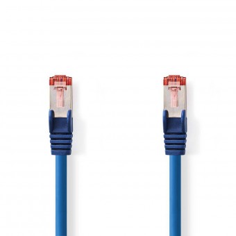 Cat 6 kabel | RJ45 hann | RJ45 hann | S/FTP | 10,0 m | Runde | LSZH | Blå | Plastpose