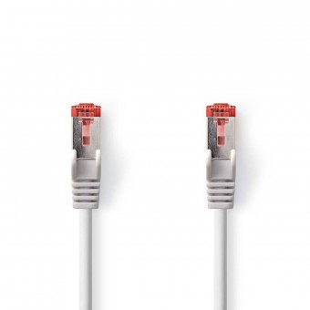 Cat 6 kabel | RJ45 hann | RJ45 hann | S/FTP | 15,0 m | Runde | LSZH | Grå | Plastpose