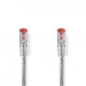 Cat 6 kabel | RJ45 hann | RJ45 hann | S/FTP | 10,0 m | Runde | LSZH | Gjennomsiktig | Plastpose